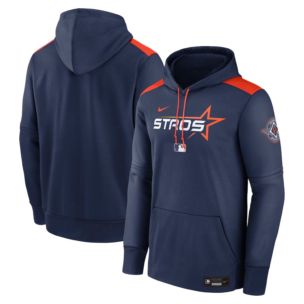 Men 2025 MLB Houston Astros Drak blue Nike hoodie style 1->cleveland indians->MLB Jersey